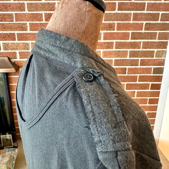 Rundholz Gray Long Military Jacket Button Front Epaulette Pockets, Size S - Picture 10 of 11